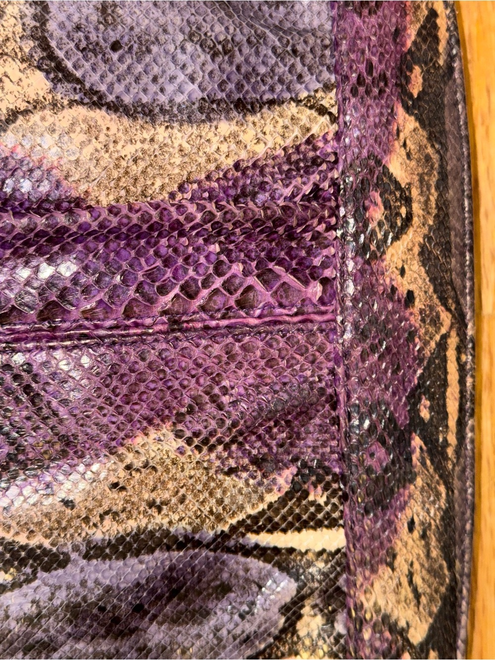 EUC Vintage Bags by Varon purple snakeskin clutch shoulder bag - Picture 8 of 10